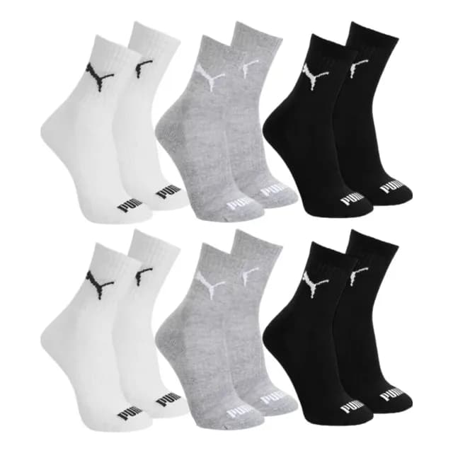 Kit 6x Pares Meia Esportiva Unisex Cano Médio Puma 4530/4795
