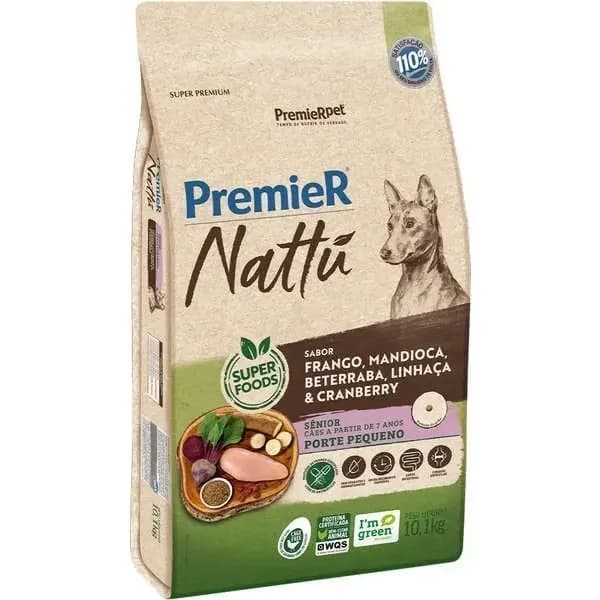 Premier Nattú Mandioca Para Cães Idosos Pequeno 10kg