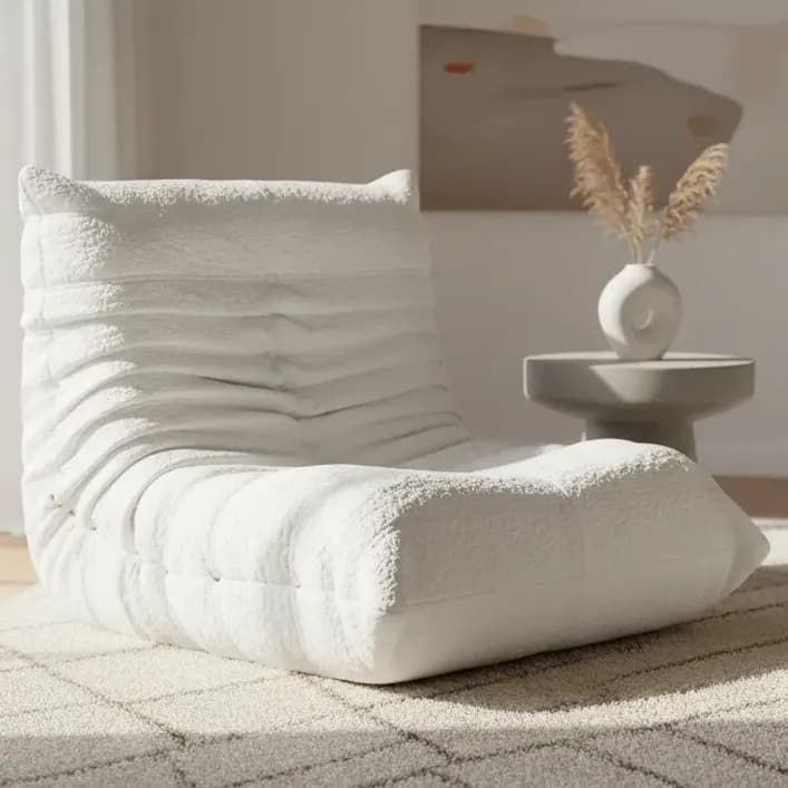 Poltrona Pufe Comprimido Branco