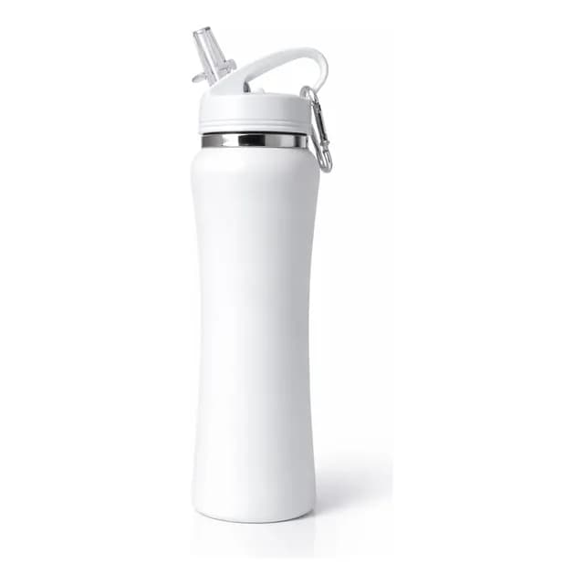 Garrafa Térmica Emborrachada 600 Ml Canudo Premium