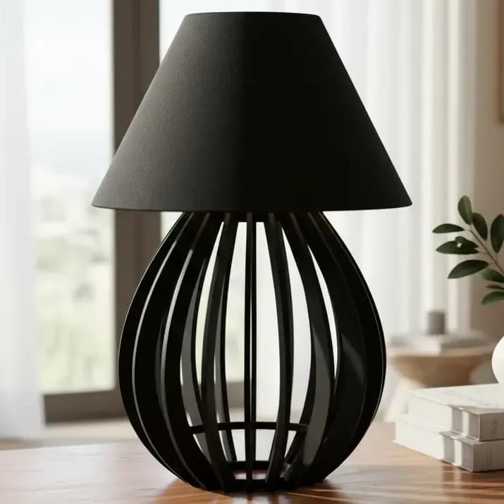 Abajur Luminária De Mesa Cabeceira Quarto Sala Escritório Preto 127/220v