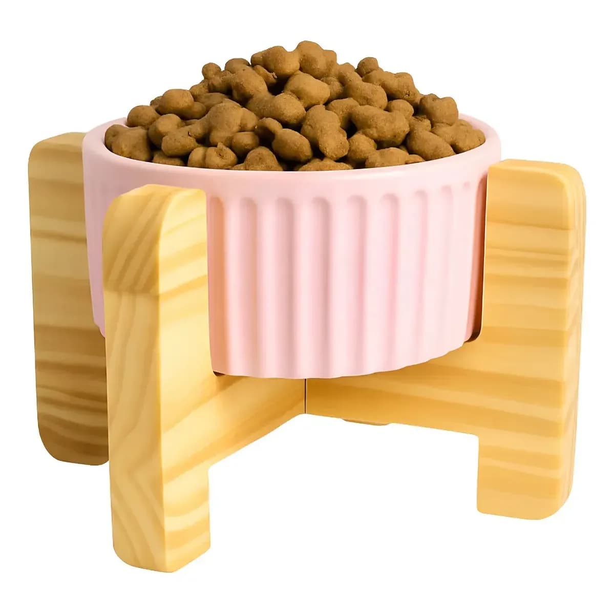 Comedouro Pet Ergonômico Elevado Porcelana 320ml Cor Rosa Comedouro Bebedouro Elevado