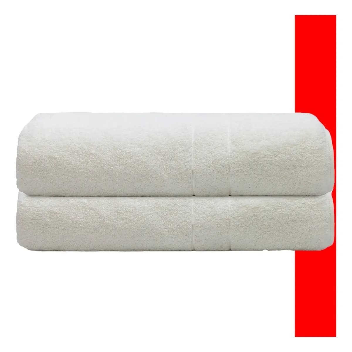 Kit 2 Toalhas De Banho Gigante Galaxy Camesa 75x150 400g/m2 Branco Listras
