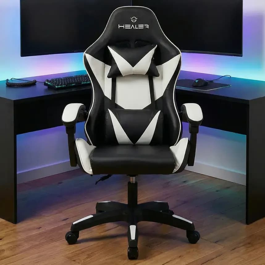 Cadeira Gamer Lancer Preta e Branca Healer