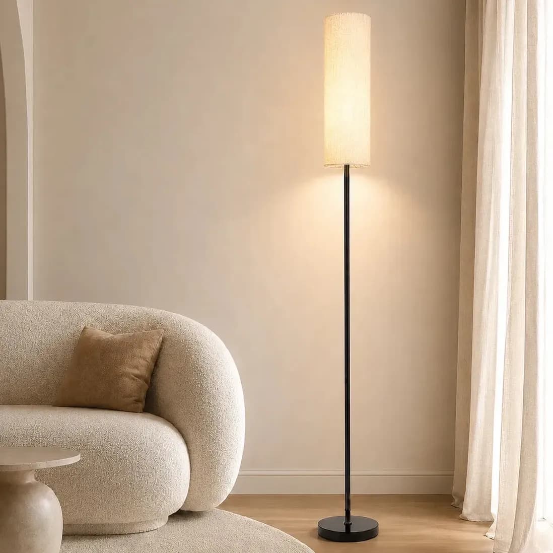 Luminária de Chão Tieesa Moderna Dimerizável para Quarto e Sala com Soquete E27