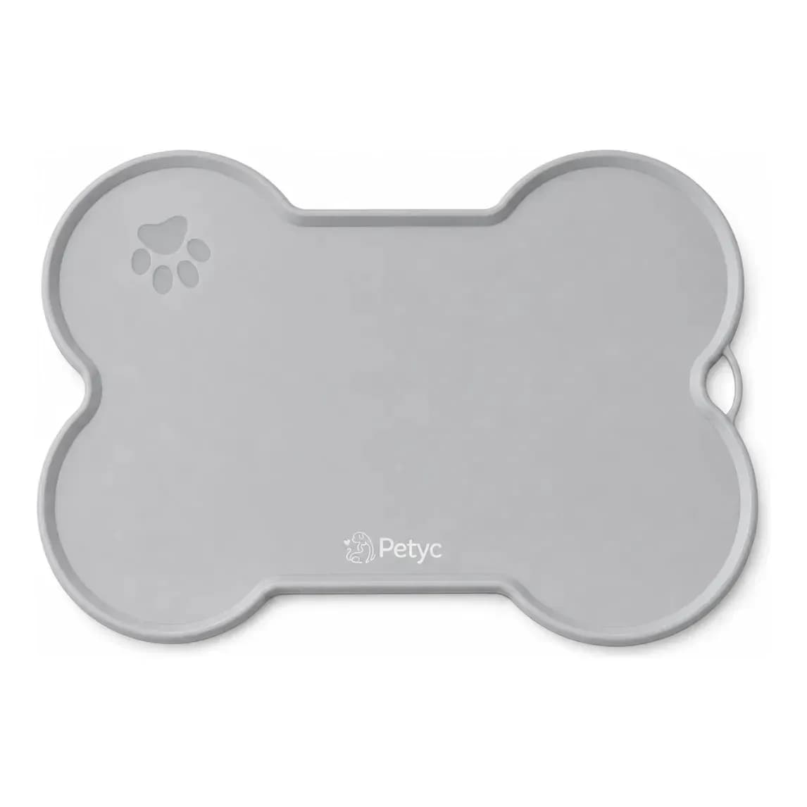 Jogo Americano Antiderrapante PETYC de Silicone Para Comedouro e Bebedouro Cinza