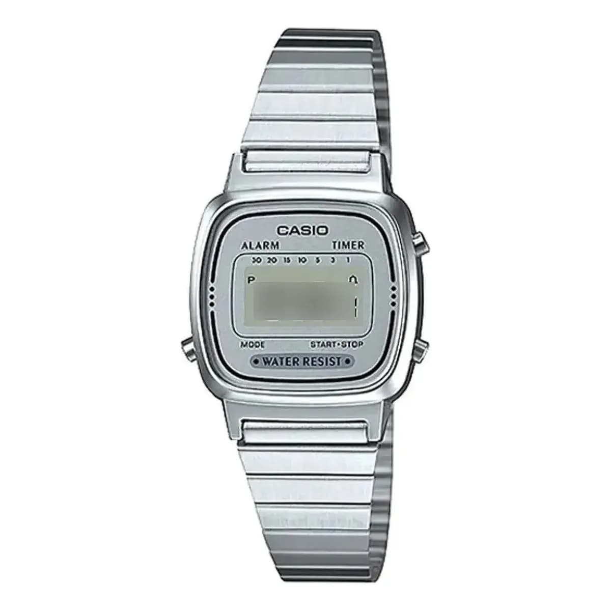 Relógio Casio Feminino Original Vintage Prata Tamanho Mini Prata Prateado Cinza