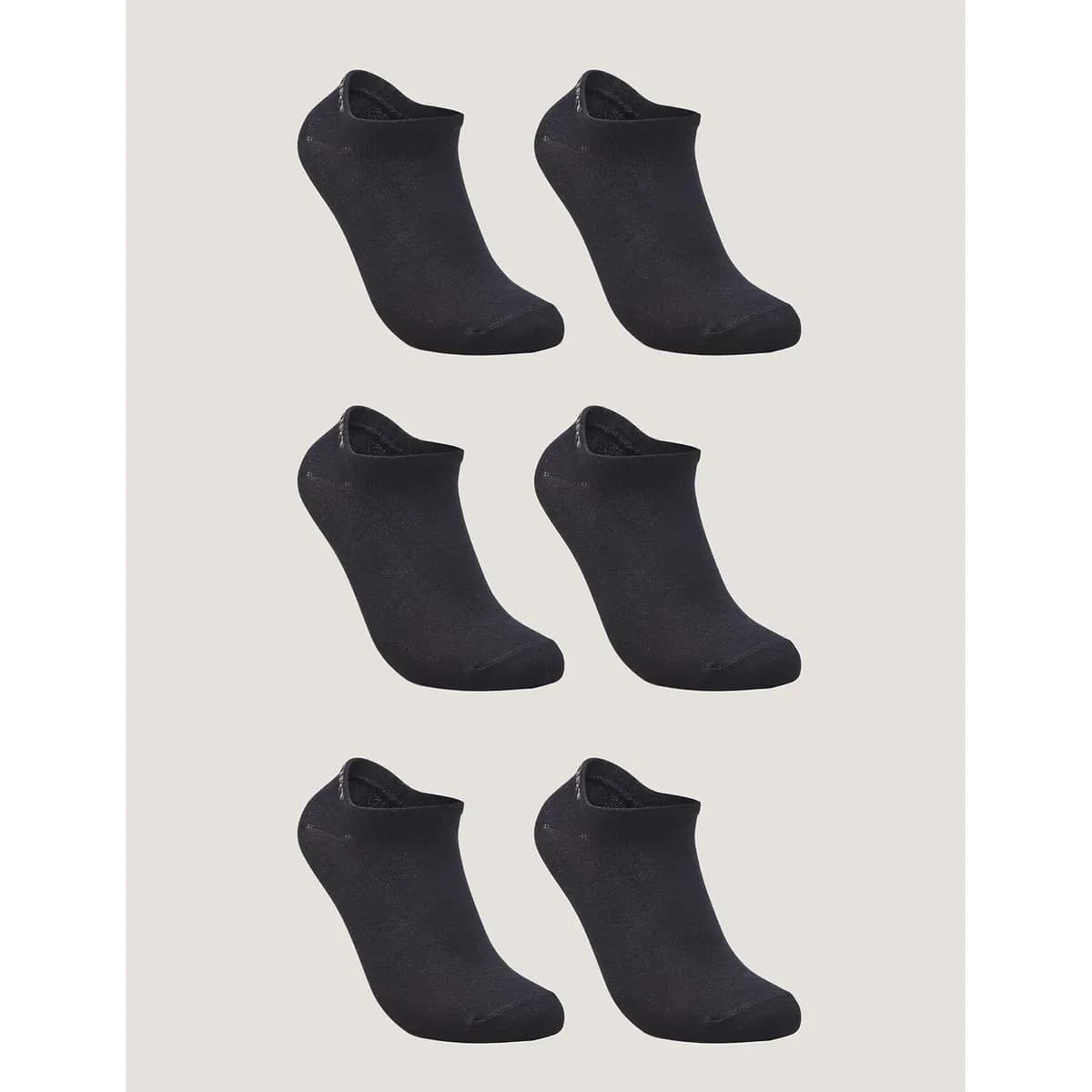 Kit De 6 Pares De Meias Masculino E Feminino Sapatilha Lupo Preto Liso 41-44