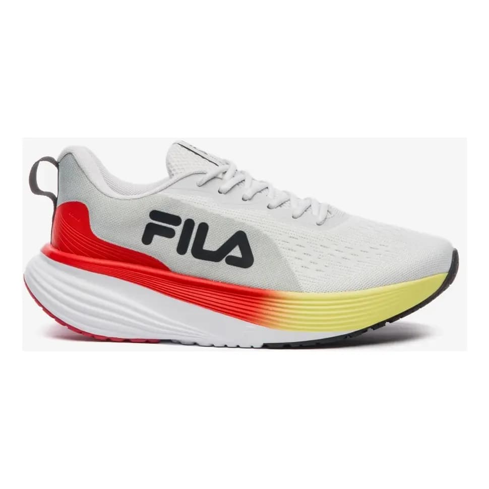 Tênis Masculino Agile Fila Branco/vermelho/verde Limao Liso 41 Br