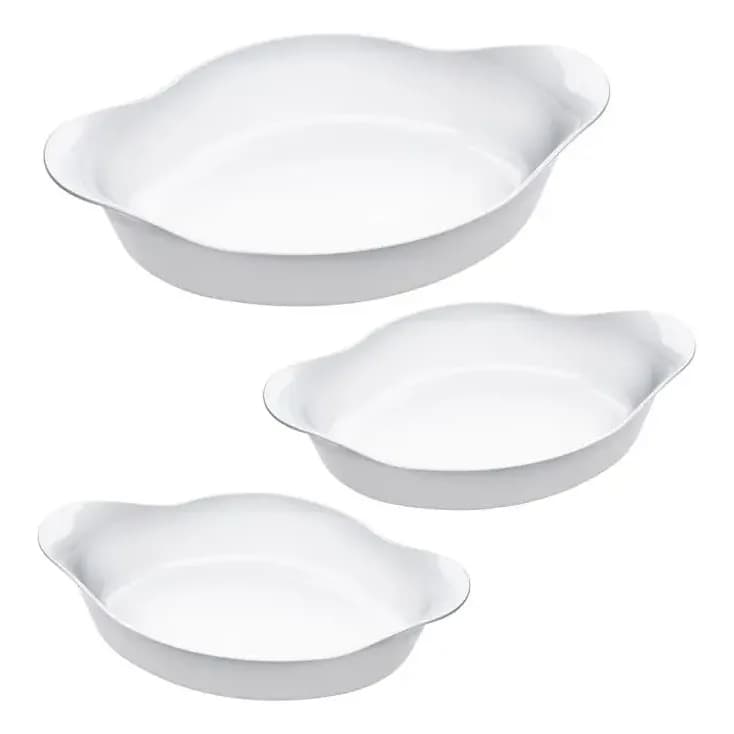 Marinex Conjunto de Assadeiras Oval Opaline 3 Peças Branco