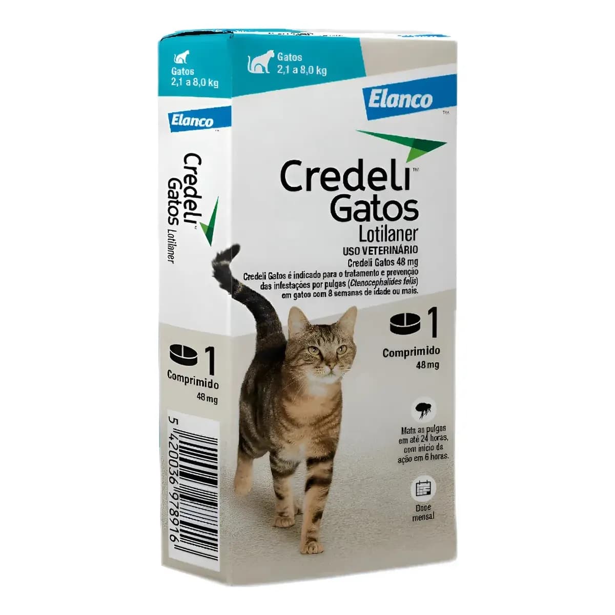 Credeli Antipulgas Para Gatos De 2,1 À 8kg 1 Comprimido 48mg