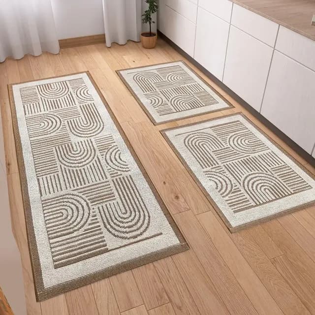Kit Tapetes Passadeira 3 Peças Linea Luxo Tear Para Cozinha