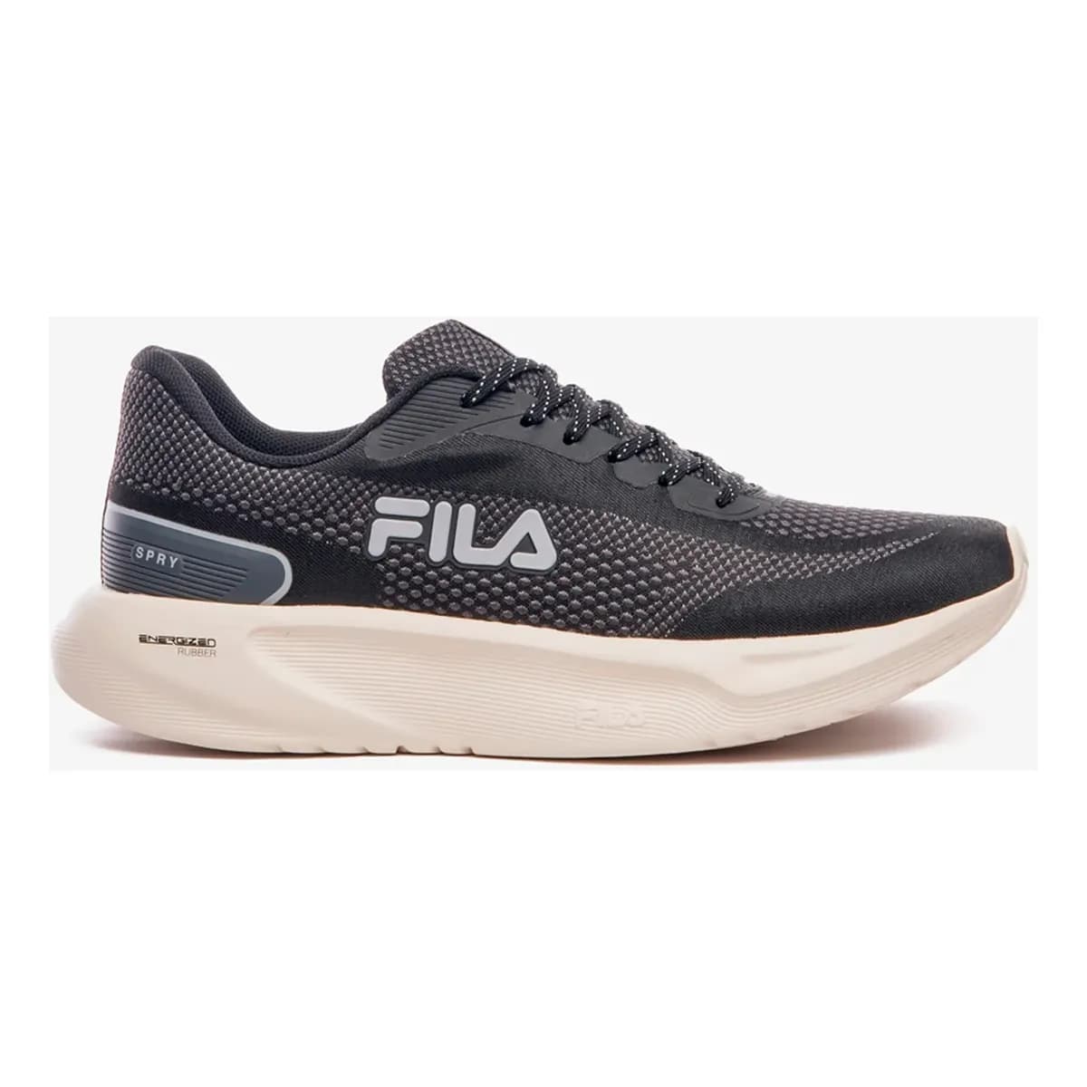 Tênis Fila Masculino Spry Esportivo Treino Corrida Academia Preto/grafite/cinza Mesh 42