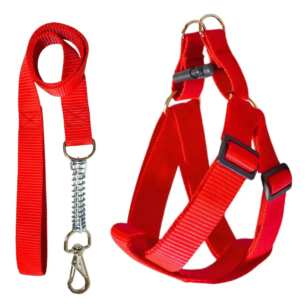 Peitoral Americano Cachorros Porte Médio Guia Anti Trancos Vermelho Porte Médio Liso