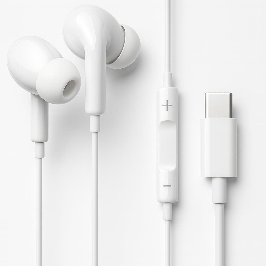 Fones De Ouvido Com Fio Tipo C Intra Auricular Microfone Integrado Compativel iPhone 15 15 Pro 15 Pro Max 16 16 Pro Max Com Fio Fones Estéreo Compatíveis ANDROID LG Qualidade Premium