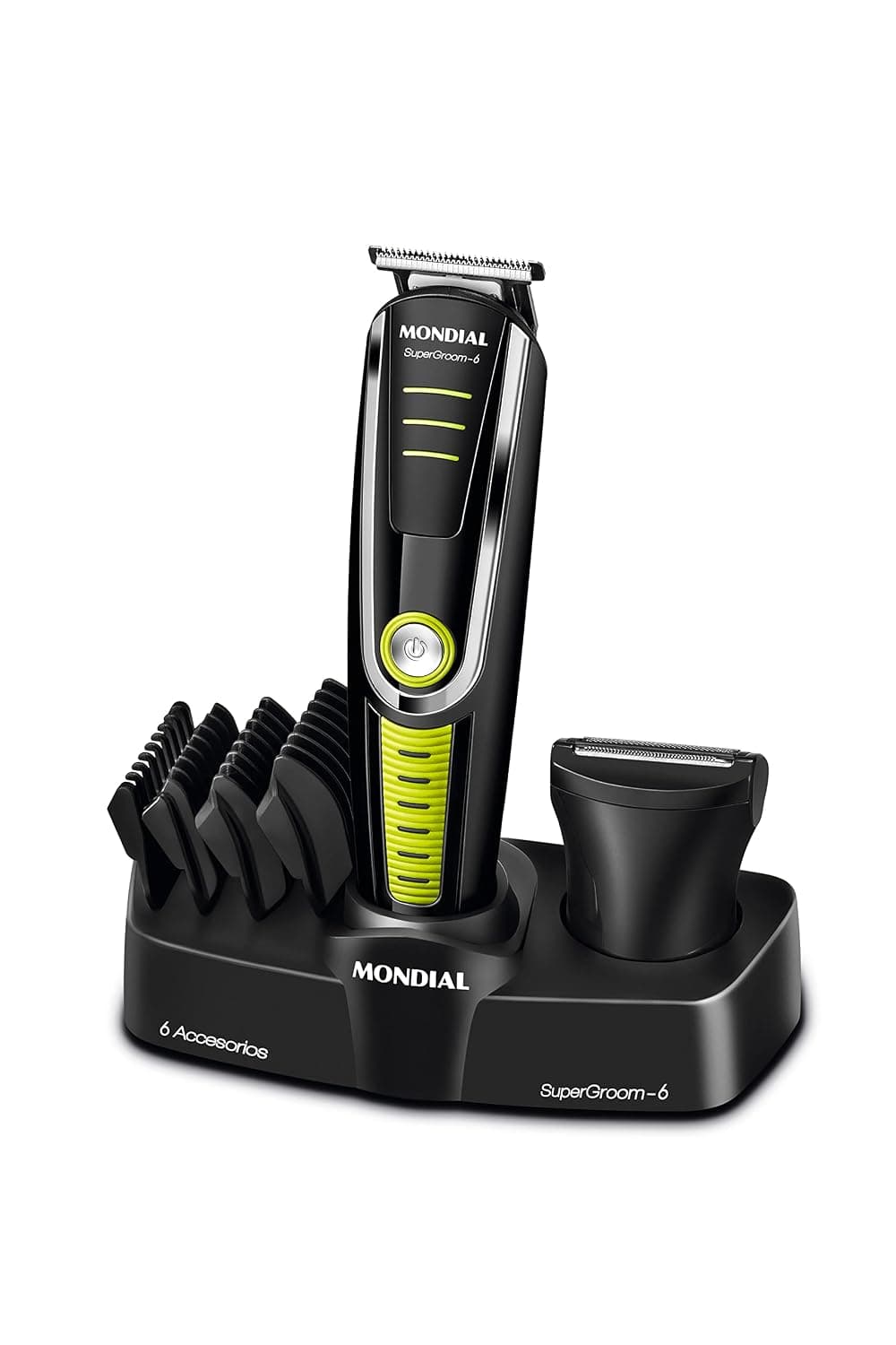 MONDIAL Aparador de Pelos Super Groom 06, Preto/Verde, 6W, Bivolt - BG-04
