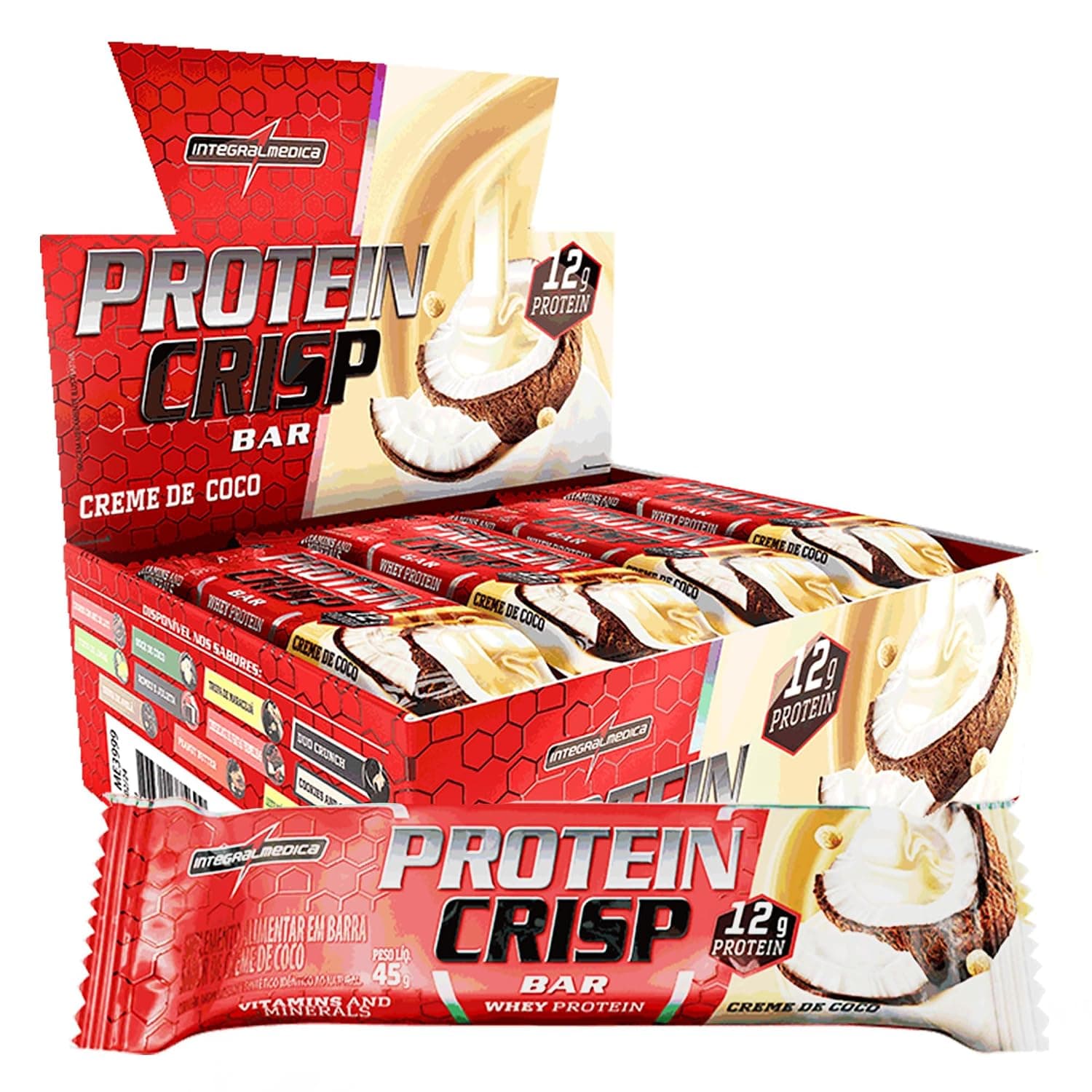 Integralmédica Whey Crisp Bar Creme de Coco 12 Unidades