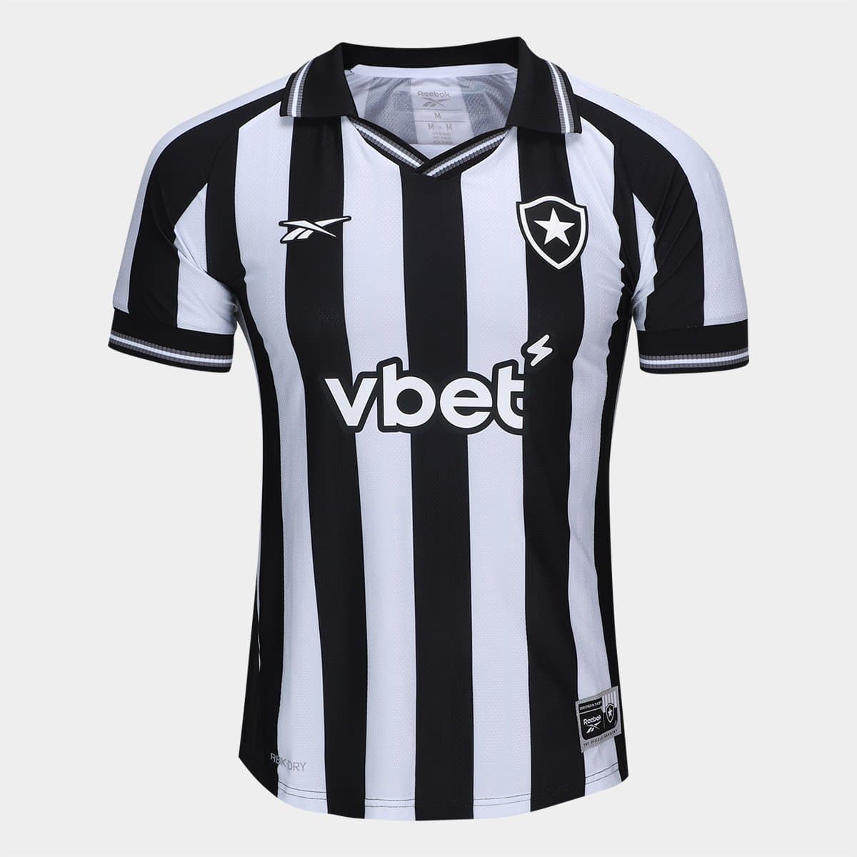 Camisa Botafogo I 2526 Sn Torcedor Reebok Feminina Branco preto