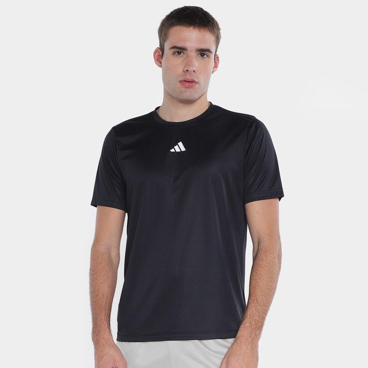 Camiseta Adidas Treino Basica Masculina Preto branco