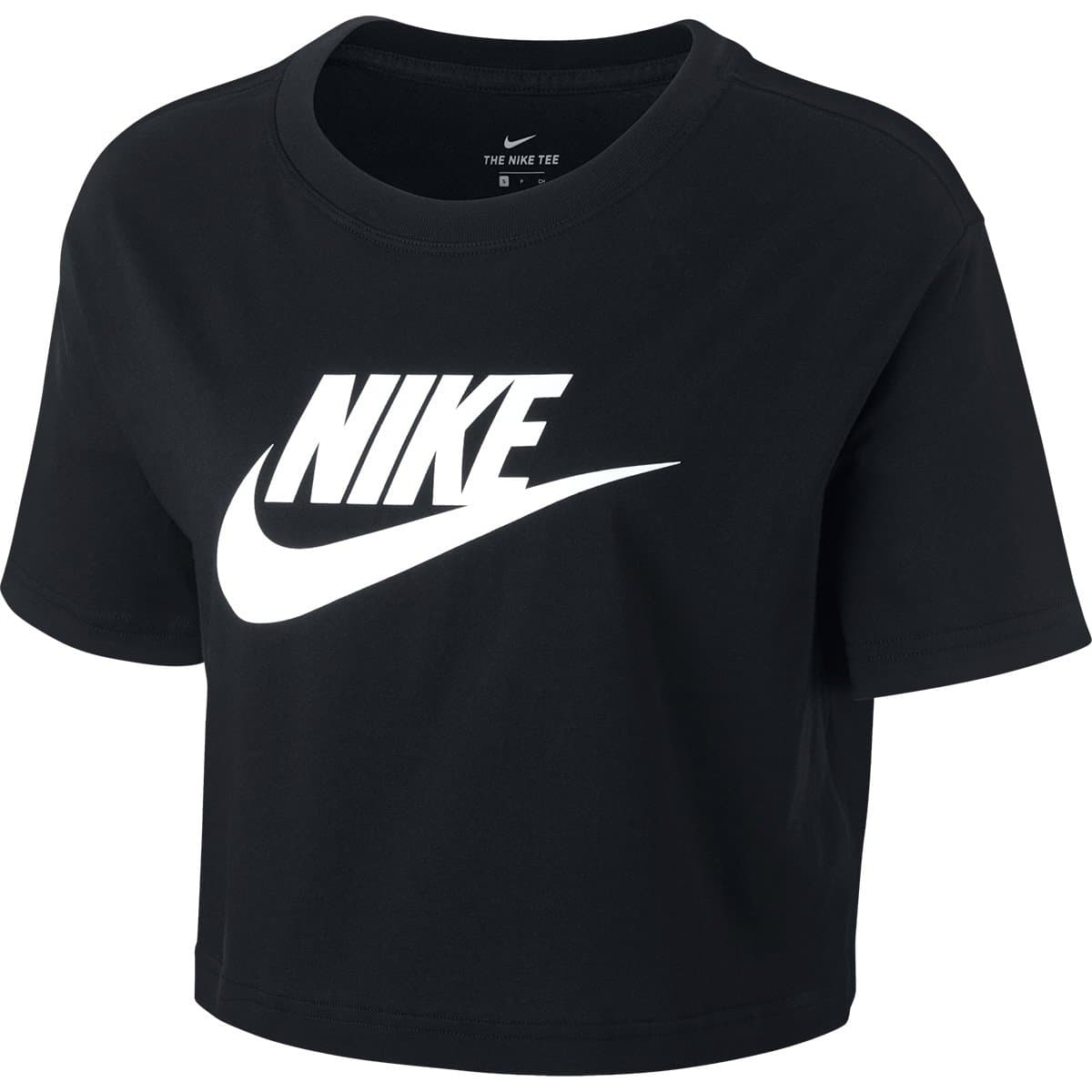 Camiseta Cropped Nike Sportswear Essential Cr Feminina Preto branco