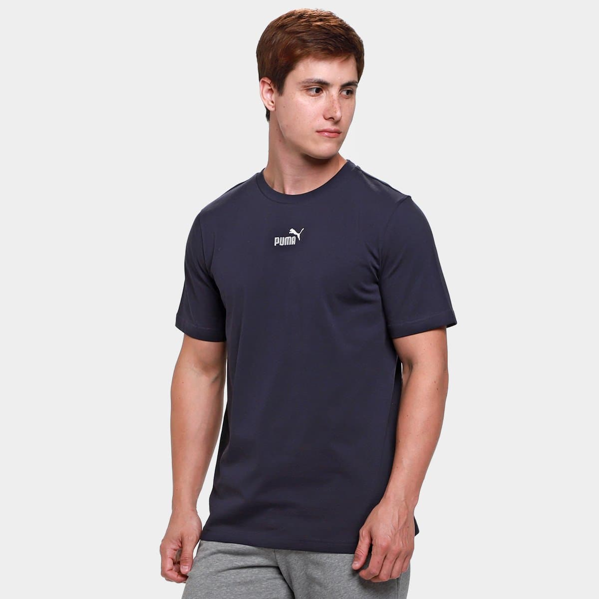 Camiseta Puma Small No1 Centered Masculina Azul