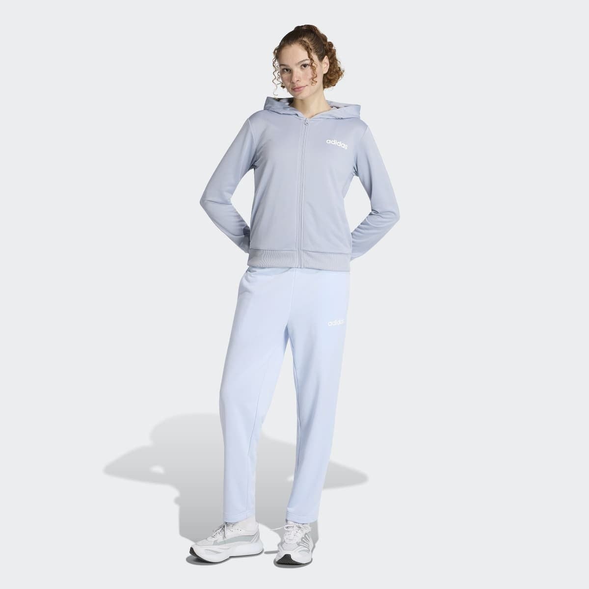Conjunto Agasalho Adidas Linear Ts Feminino Cinza