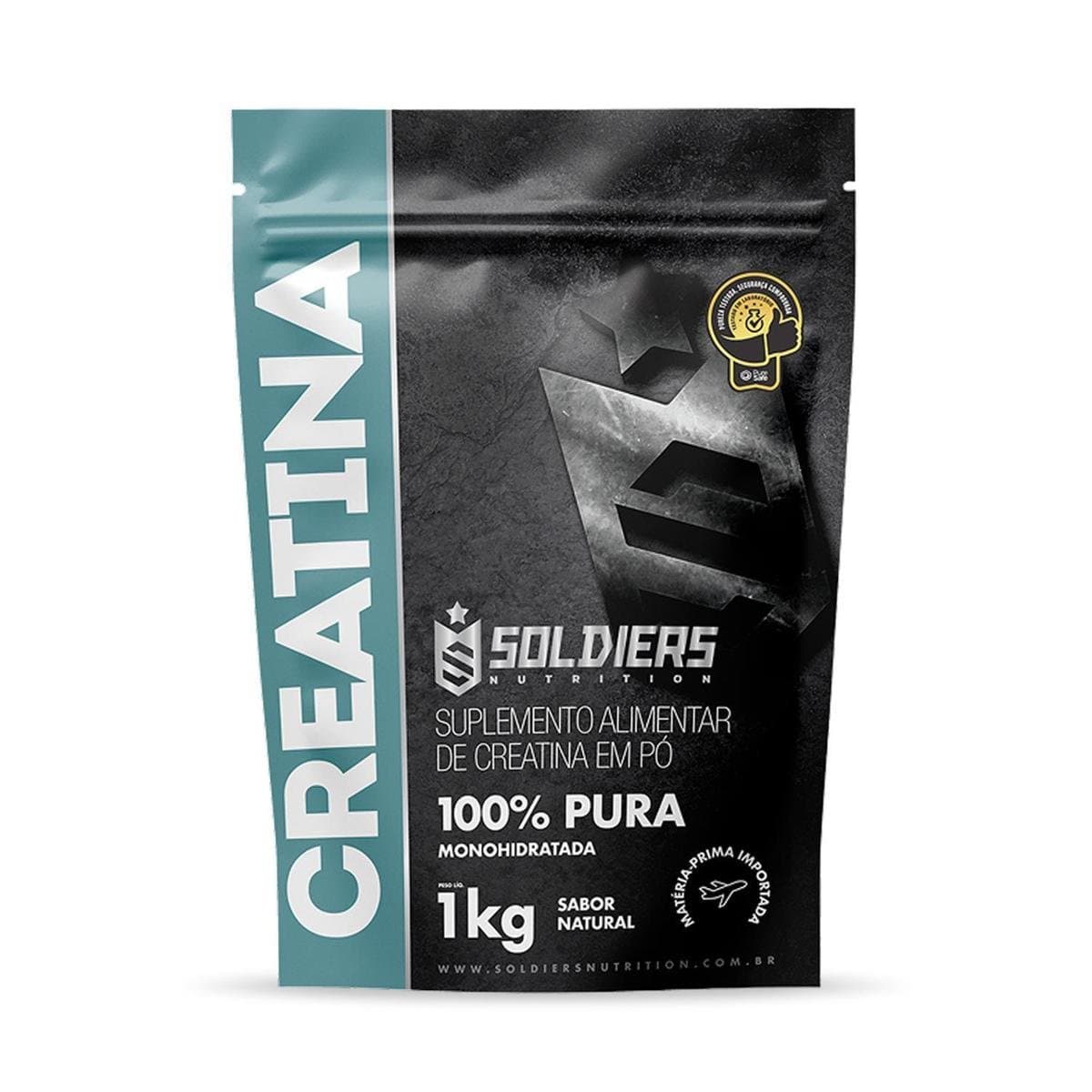 Creatina Monohidratada 100 Pura Soldiers Nutrition 1kg Sem sabor