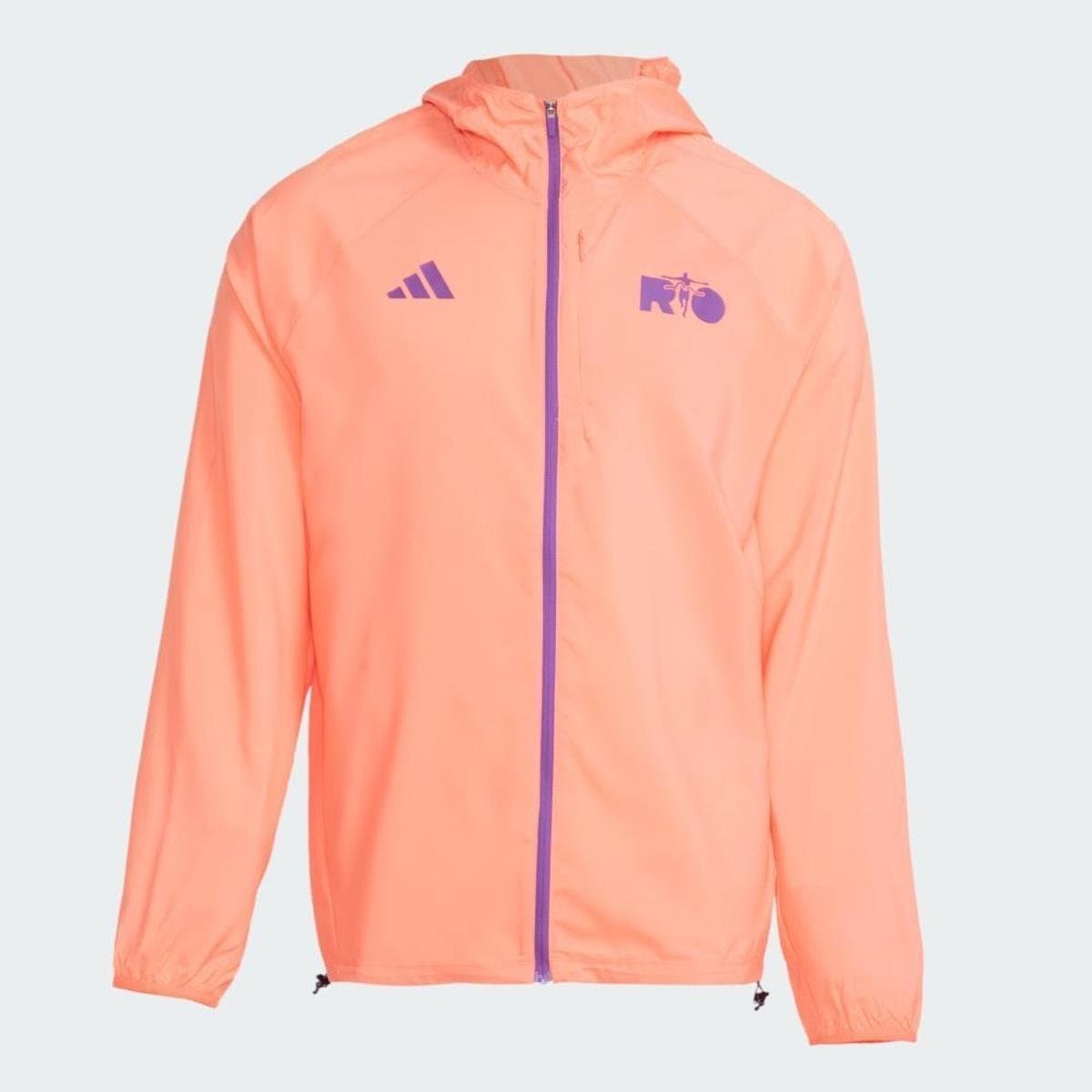 Jaqueta Adidas Maratona Do Rio Masculina Laranja roxo