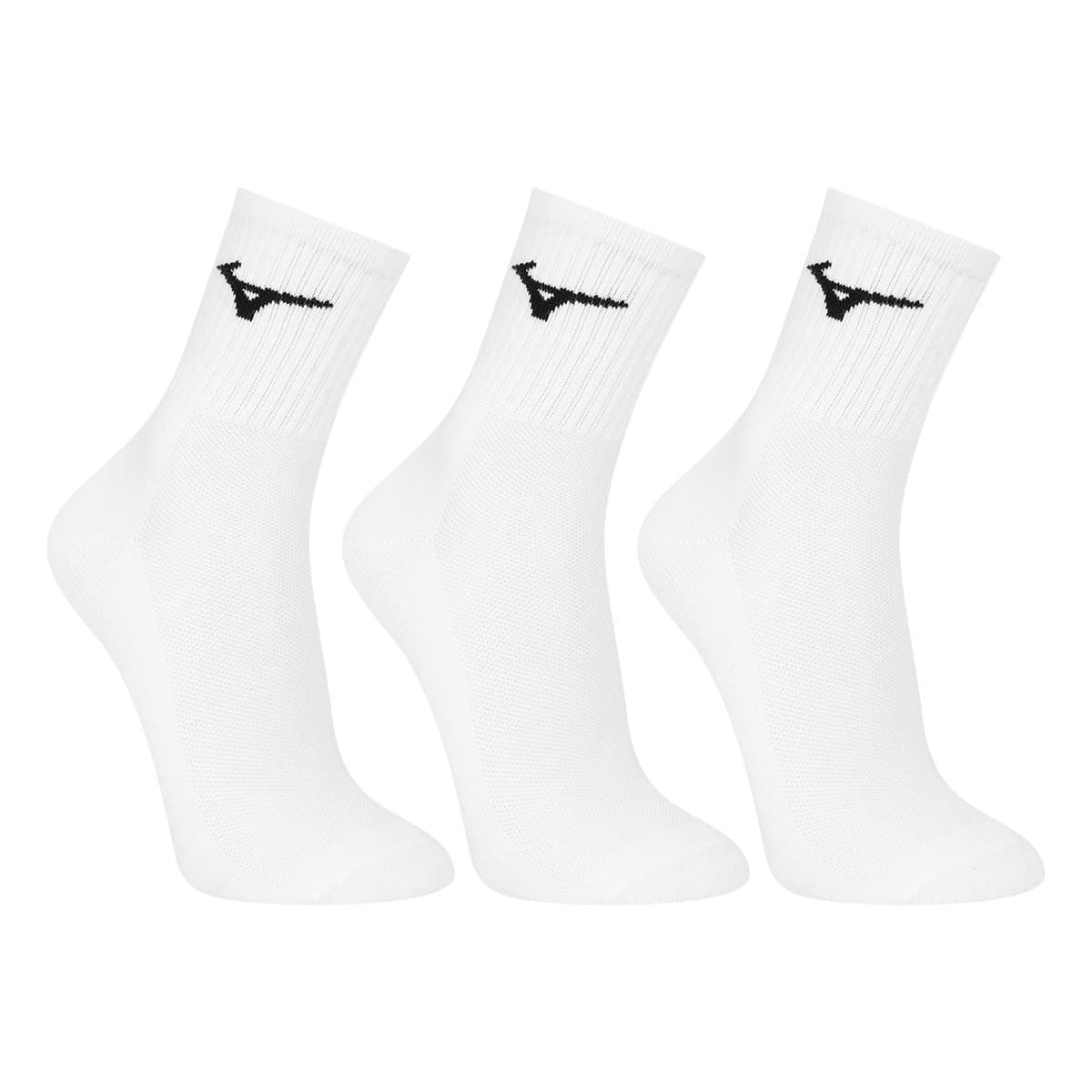 Kit Meias Cano Medio Mizuno Basic 3 Pares Branco preto