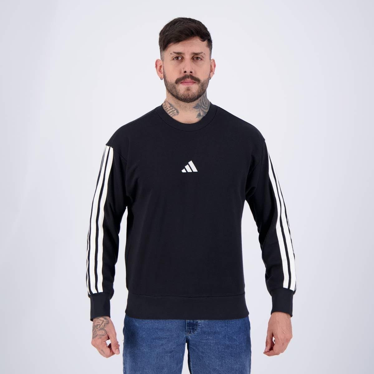 Moletom Adidas 3s Preto Preto