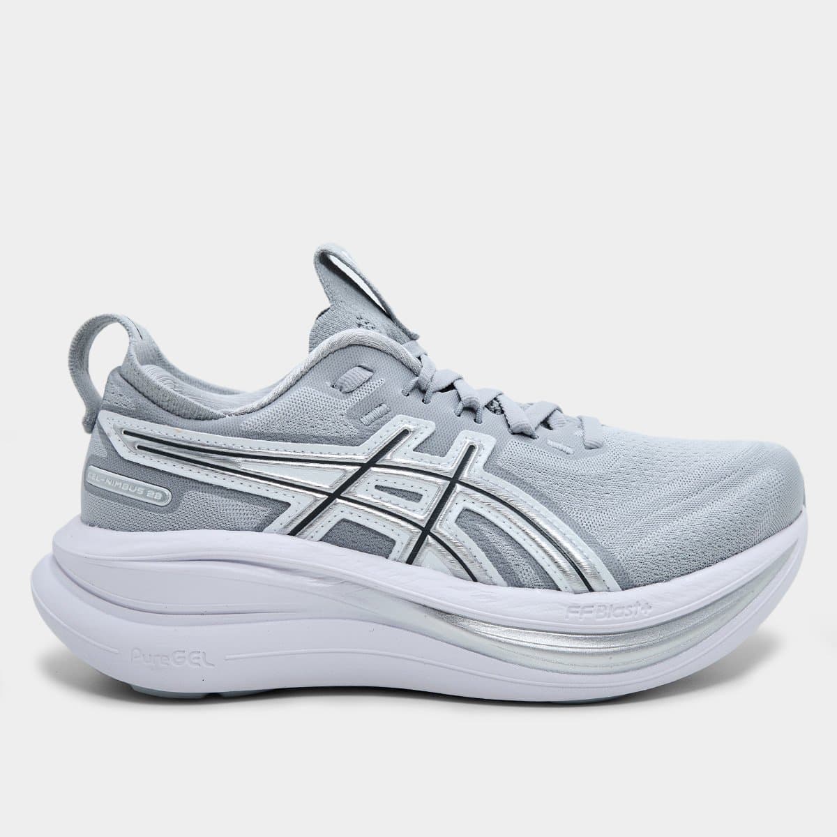 Tenis Asics Gelnimbus 28 Feminino Cinza prata