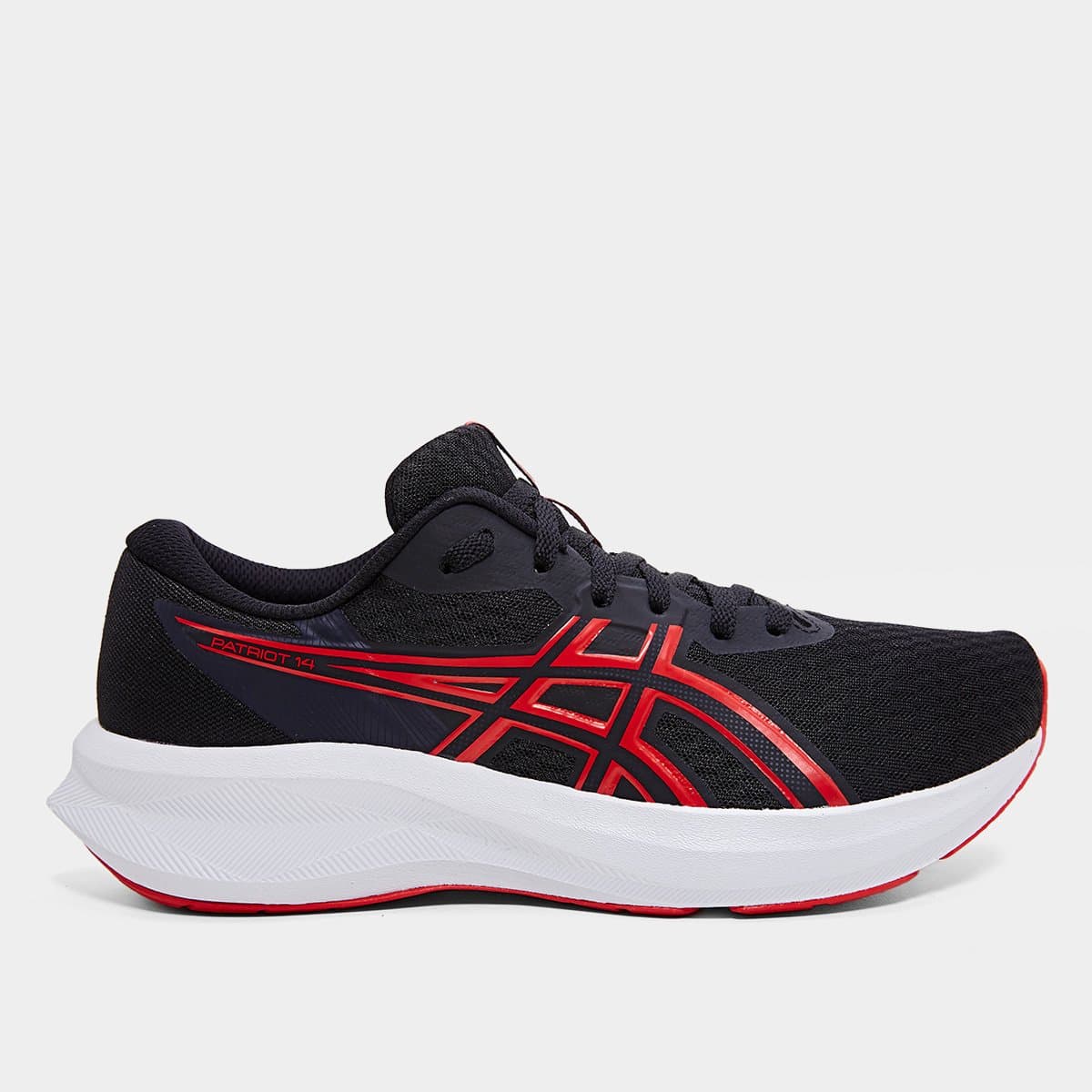 Tenis Asics Patriot 14 Masculino Preto vermelho