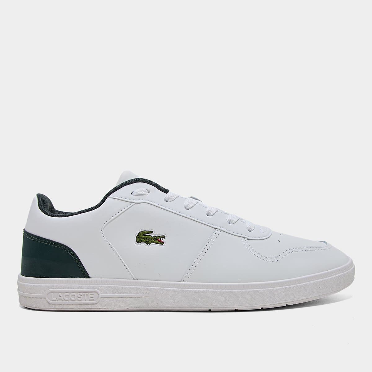 Tenis Lacoste Tbase Masculino Branco verde escuro