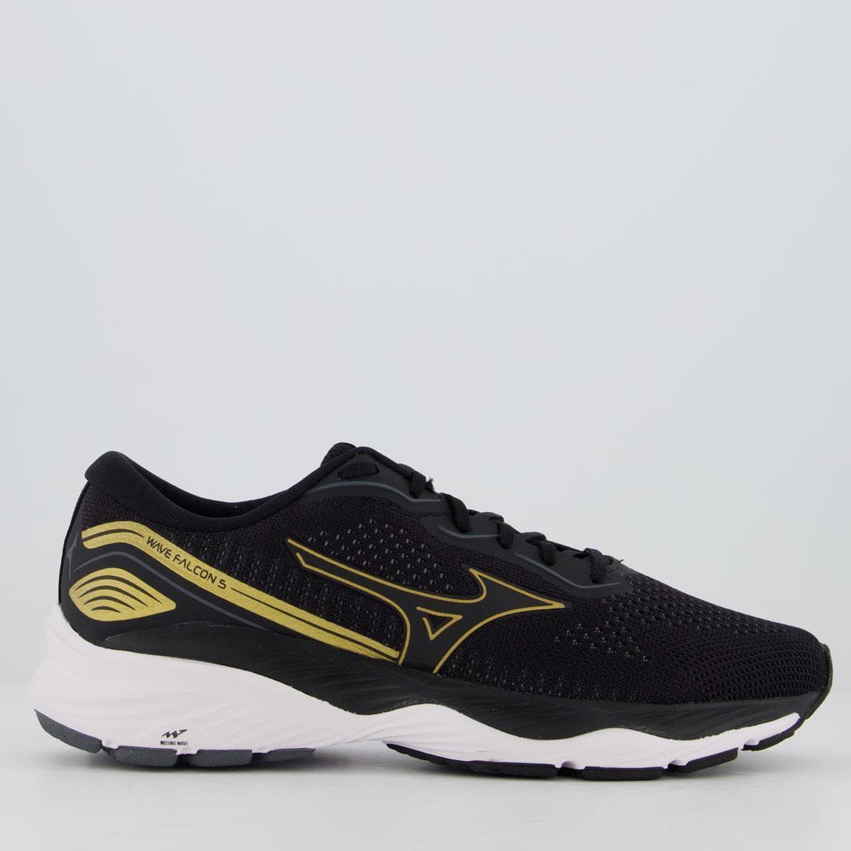 Tenis Mizuno Wave Falcon 5 Masculino Preto branco
