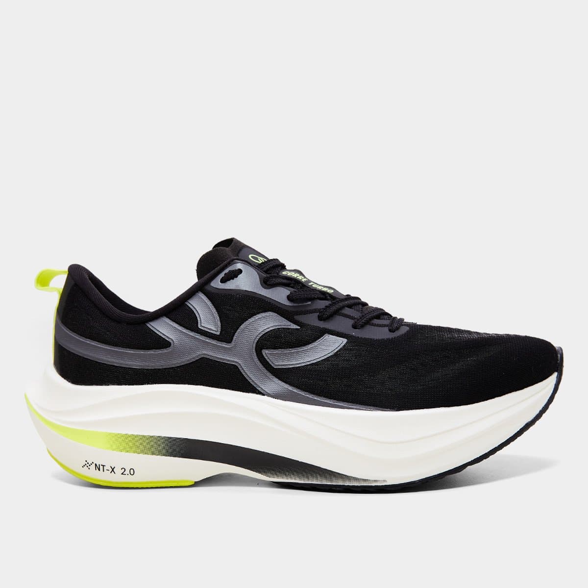 Tenis Olympikus Corre Turbo Preto verde limao