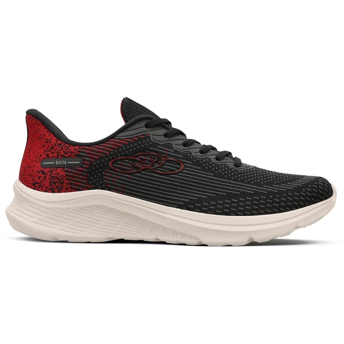 Tenis Olympikus Delta Masculino Preto vermelho